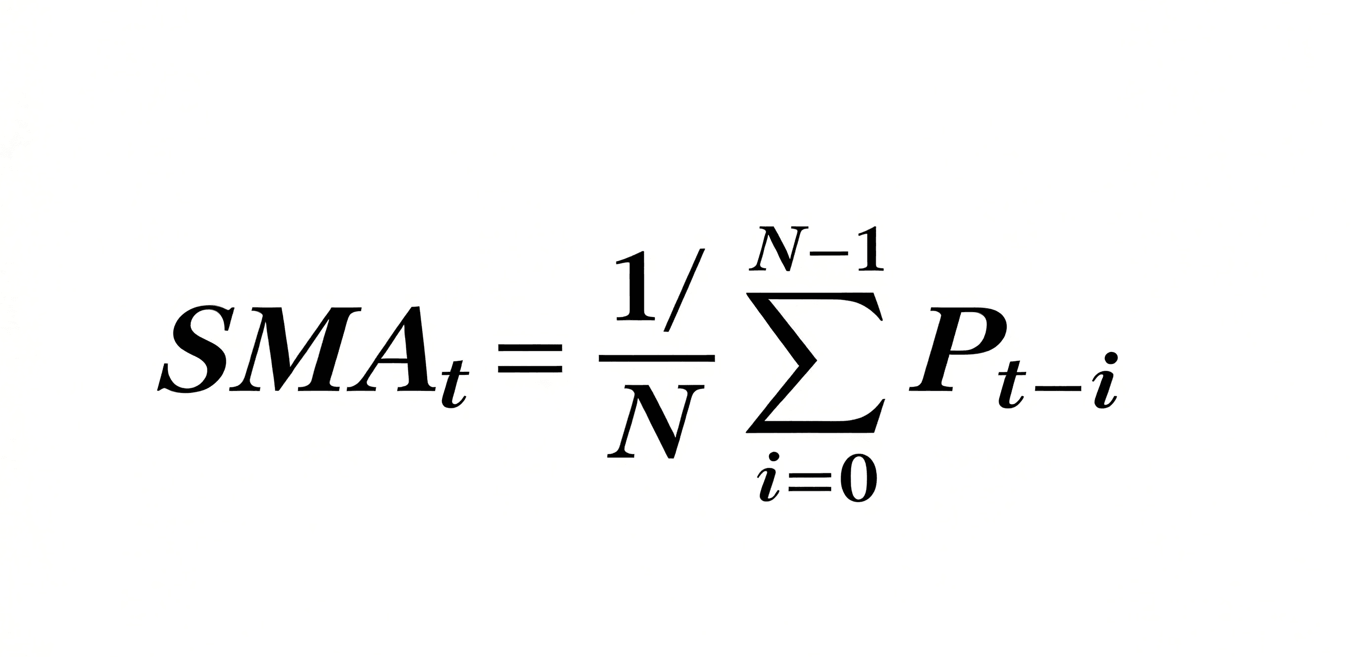 Formula for Simple Moving Average (SMA) calculation