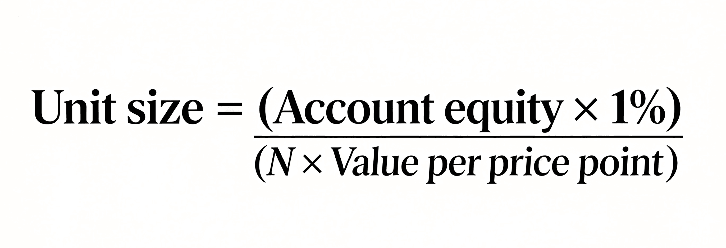 Position unit size calculation formula